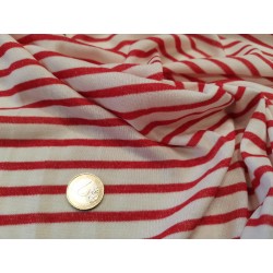 Jerset tricot rayé rouge/blanc