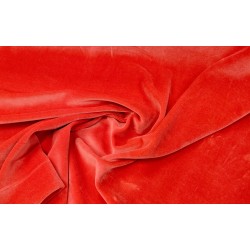 Velours de coton rouge uni