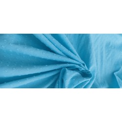 Coton plumetis turquoise