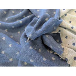 Denim jacquard petite coeurs