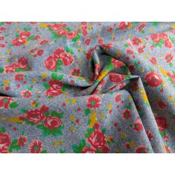 Jeans fin fleurie bleu ciel