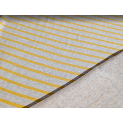 Jersey  double rayé gris/jaune