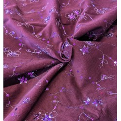 Velours milleraie aubergine...