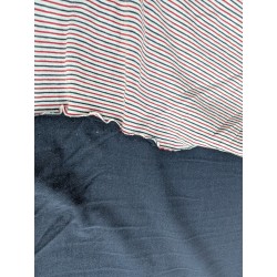 Jersey double marine rayé...