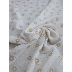 Jersey double fleurs strass or