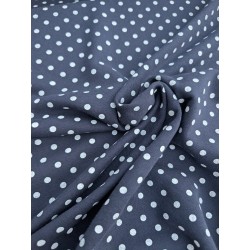 Molleton marine à pois blanc