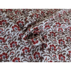 Viscose fleurs rouge/brun
