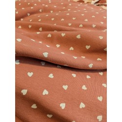 Jersey terre cuite coeur écru